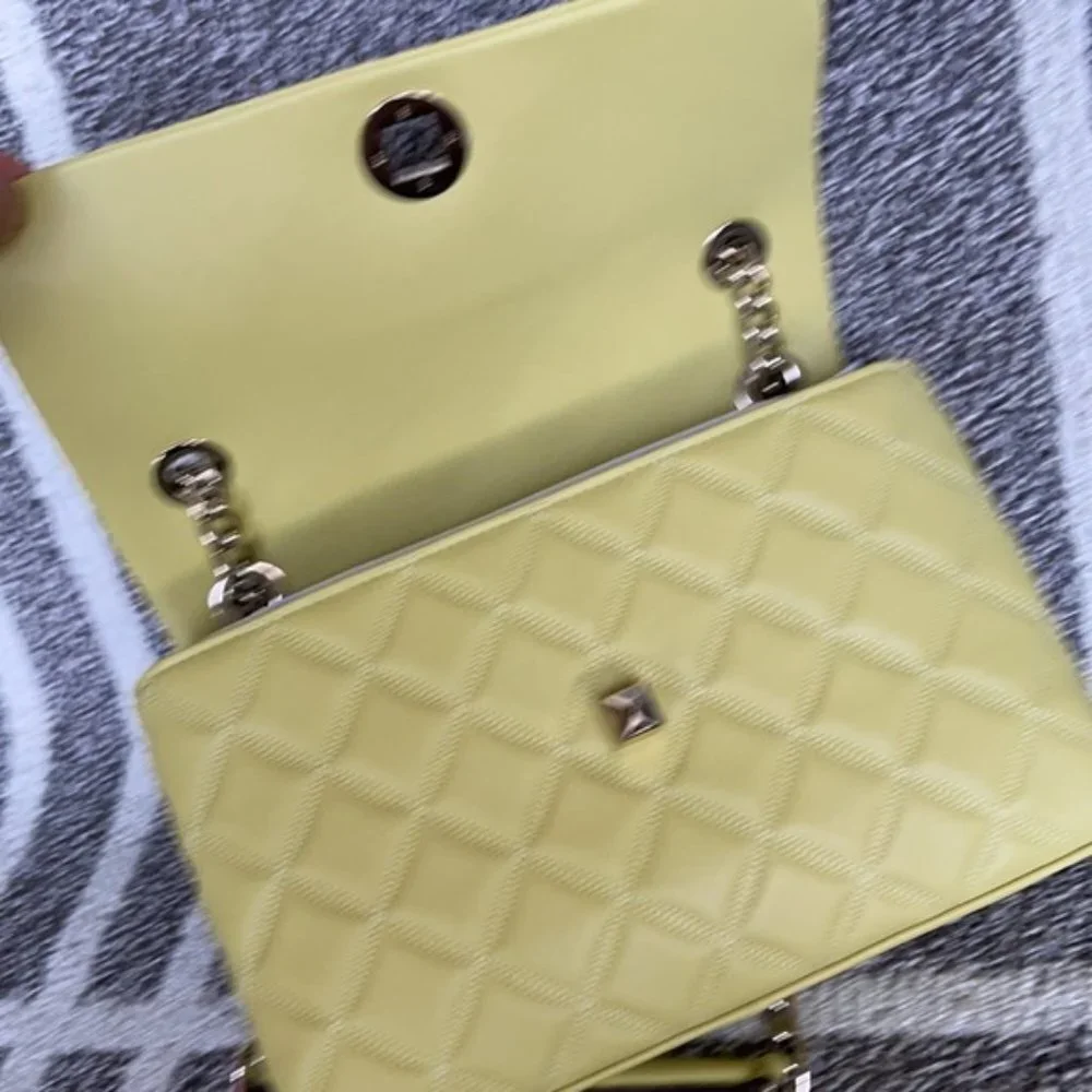 Kate Spade Natalia Smooth Leather Medium Flap Shoulder Bag Frosty Lime